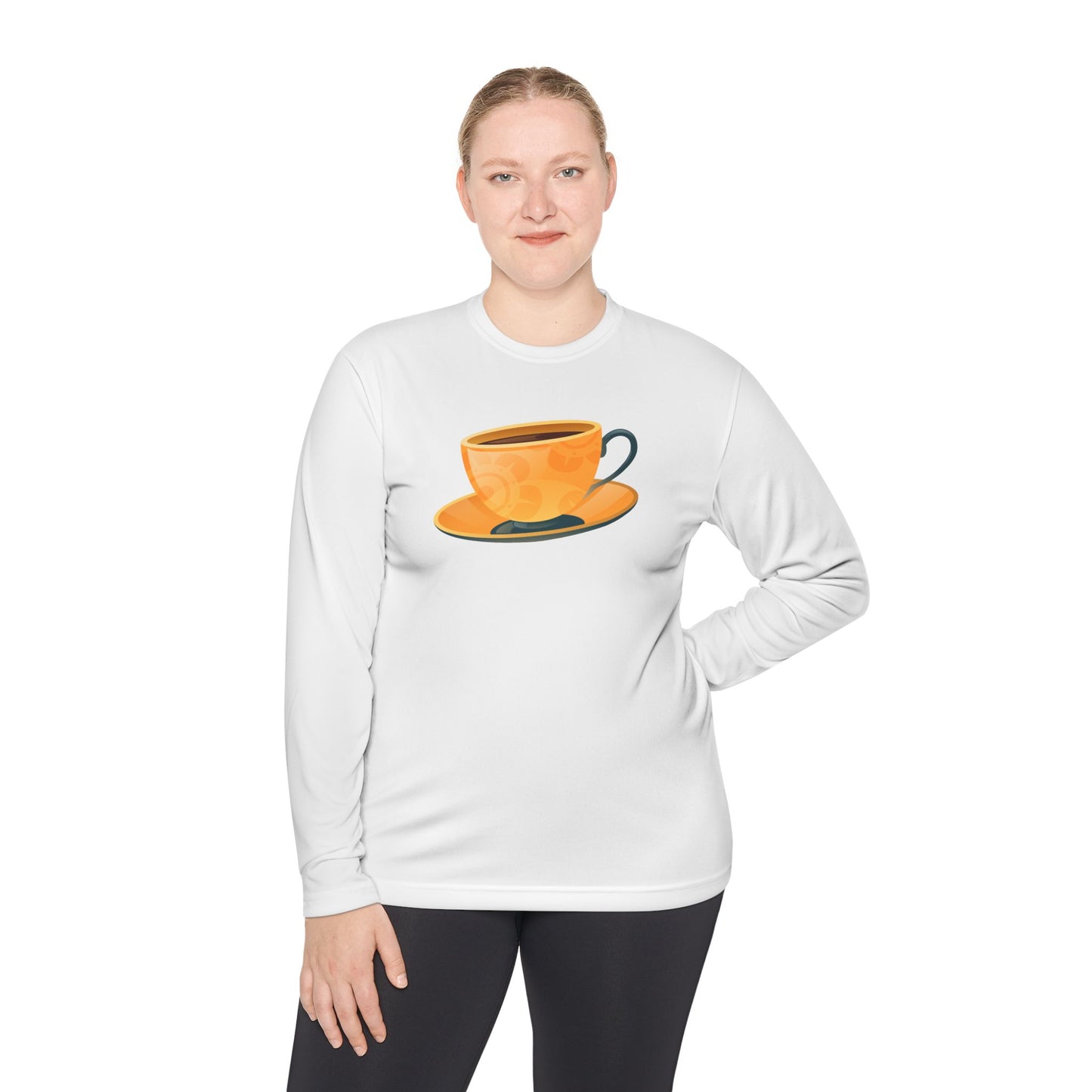 Unisex Lightweight Long Sleeve Tee - Elegant British Tea Cup - Classic Tea Time Style