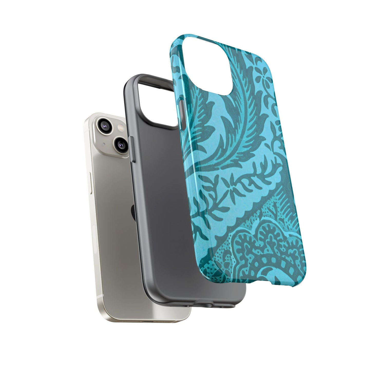 Protective Phone Case with Elegant Teal Design, Tough Cases, Floral Phone Cover, Stylish Smartphone Protection, Gifts for Her, Trendy [...]