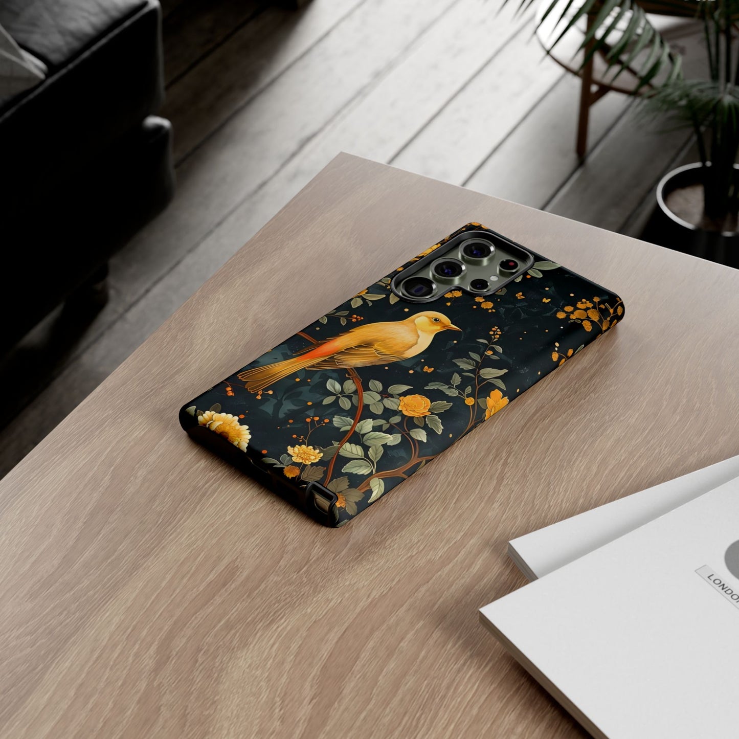 Floral Phone Case, Tough Cases with Bird Design, Nature Lover Gift, Stylish Protection, Birthday Present, Floral Phone Cover