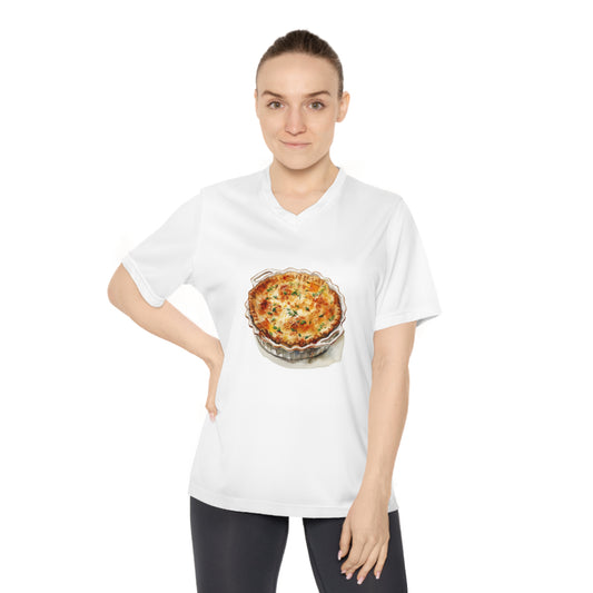 Women's V-Neck T-Shirt - Kitchen Wall Art with Food Illustration