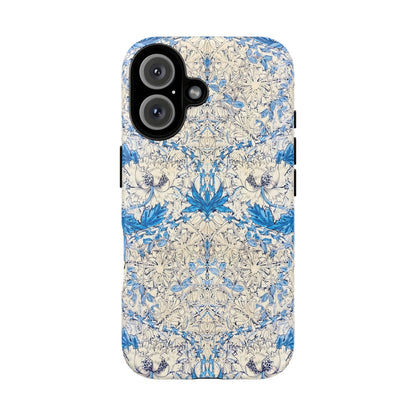 Elegant Floral Phone Case, Tough iPhone Cover, Stylish Mobile Protector, Blue Patterned Case, Unique Gift for Her