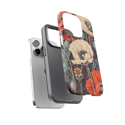 Floral iPhone Case, Tough Phone Cover, Artistic Protection, Flower Design, Unique Gift for Her, Phone Accessory, Trendy Tech