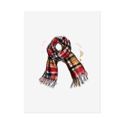 Cozy Scarf Wall Art - Fall Decor for Home, Rustic Style, Gift for Her, Cozy Vibes, Autumn Aesthetic