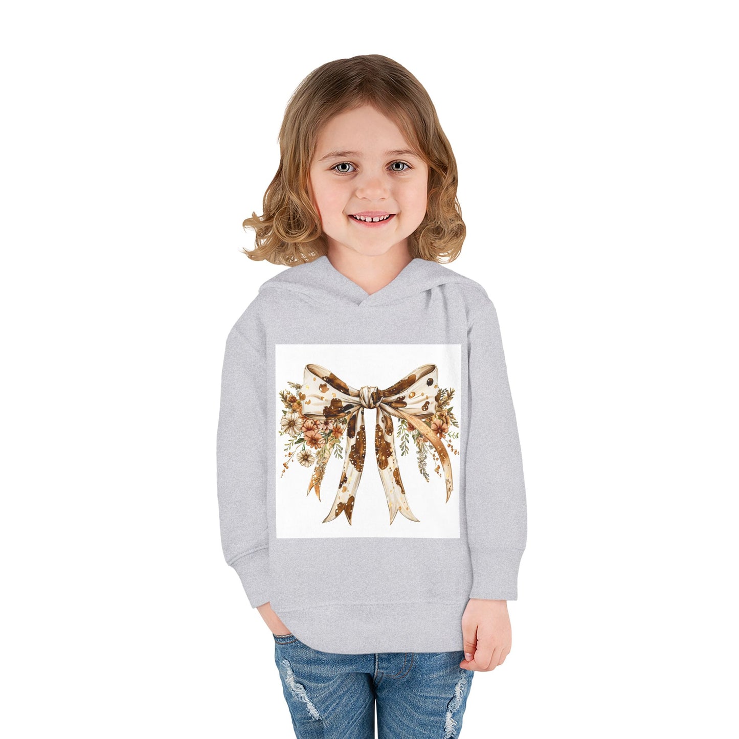 Floral Bow Toddler Fleece Hoodie