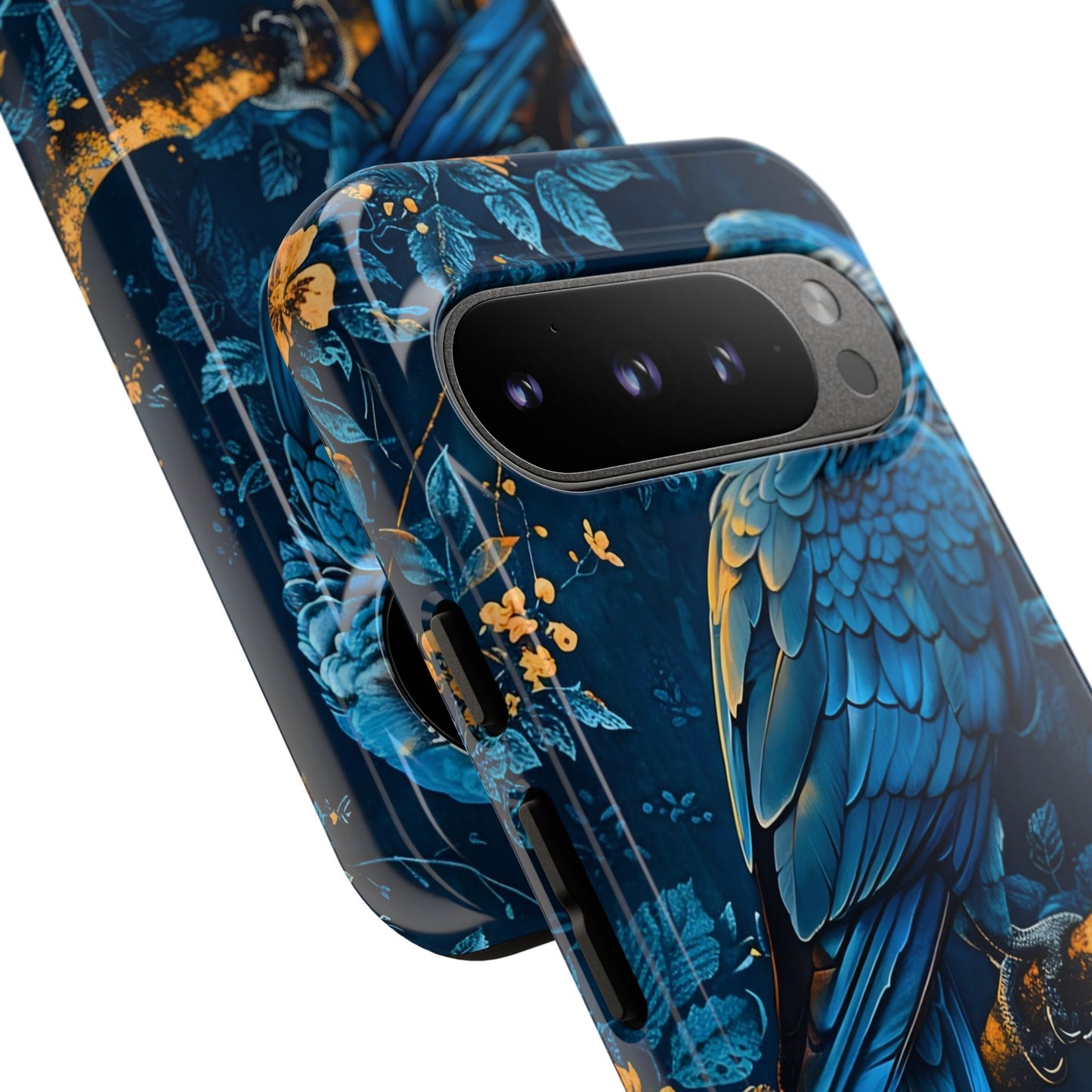Tough Cases - Vibrant Blue Parrot Phone Case, Tropical Bird Phone Cover, Nature Lover Gift, Eco-Friendly Accessories, Unique Wildlife Decor