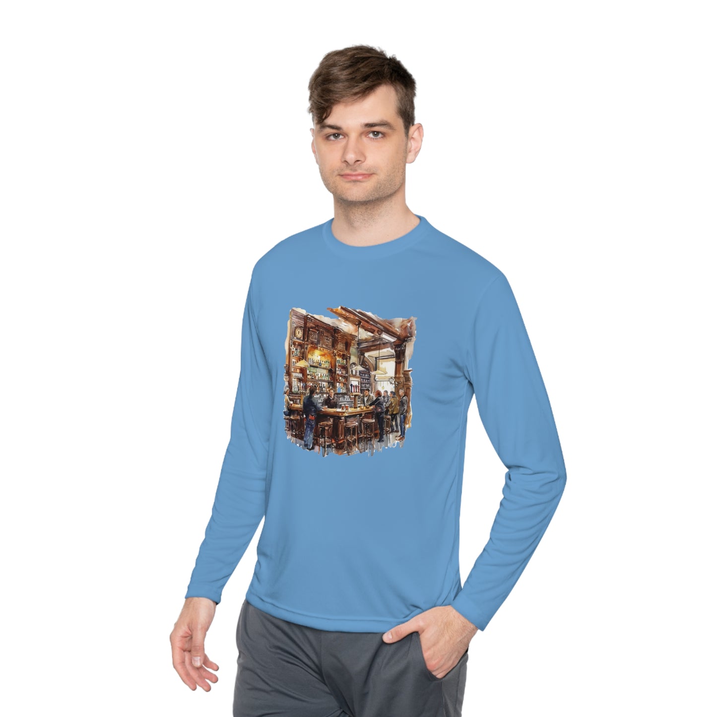 Unisex Lightweight Long Sleeve Tee - Cozy British Pub