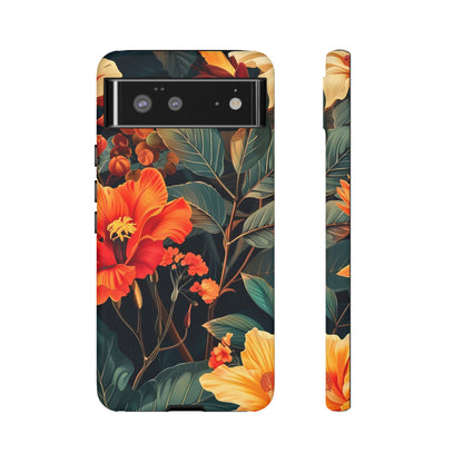 Tough Floral Phone Case | Tropical Vibe, Gift for Nature Lovers, Summer Beach Accessory, Floral Pattern, Trendy Phone Accessories