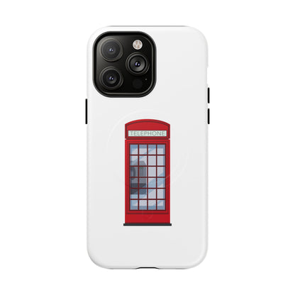 Vintage Phone Booth Magnetic Case, Tough Phone Cover, Unique Gift for Travelers, Retro Phone Accessories, Fun Custom Case