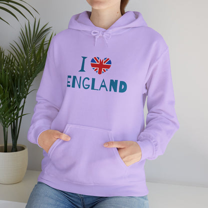Unisex Heavy Blend™ Hooded Sweatshirt - I Love England - Union Jack Heart Design