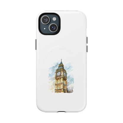 Stylish Tough Magnetic Phone Case, Protective Cell Phone Cover, London Big Ben Design, Gift for Travelers, Trendy Tech Accessories