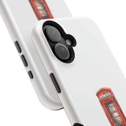 Red Telephone Booth Phone Case, Magnetic Tough Cases for Protection, Unique Gift for Phone Lovers, British Theme, Travel Accessory
