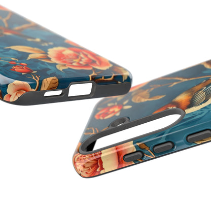 Bird & Floral Phone Case, Tough Cases for Nature Lovers, Gift for Her, Customizable Design, Vibrant Tech Accessories
