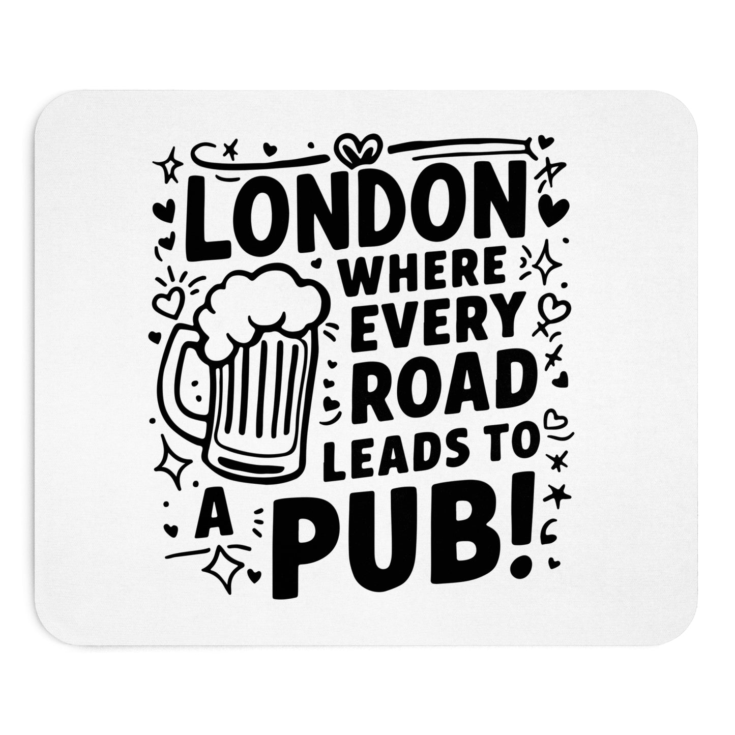 London Pub Mouse Pad | Fun Desk Accessory for Beer Lovers | Great Gift for Home Office, Birthdays, and Pub Enthusiasts