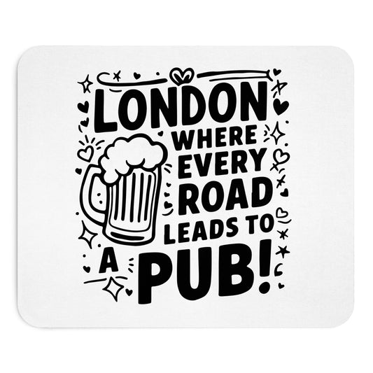 London Pub Mouse Pad, Beer Lover Gift, Desk Accessory for Home or Office, Ideal for Birthdays, Father's Day, and Celebrations