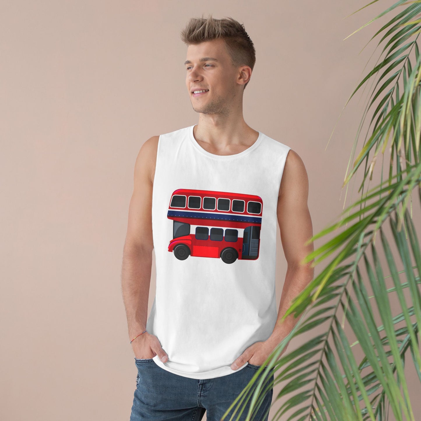 Unisex Barnard Tank - London Transport English Bus - Iconic Red Double-Decker