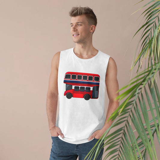 Unisex Barnard Tank - London Transport English Bus - Iconic Red Double-Decker