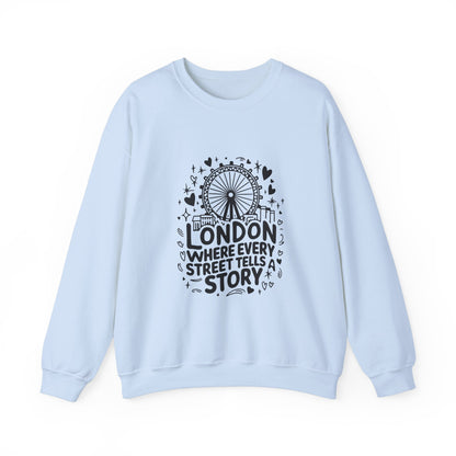 Unisex Heavy Blend™ Crewneck Sweatshirt - London Story Telling Streets