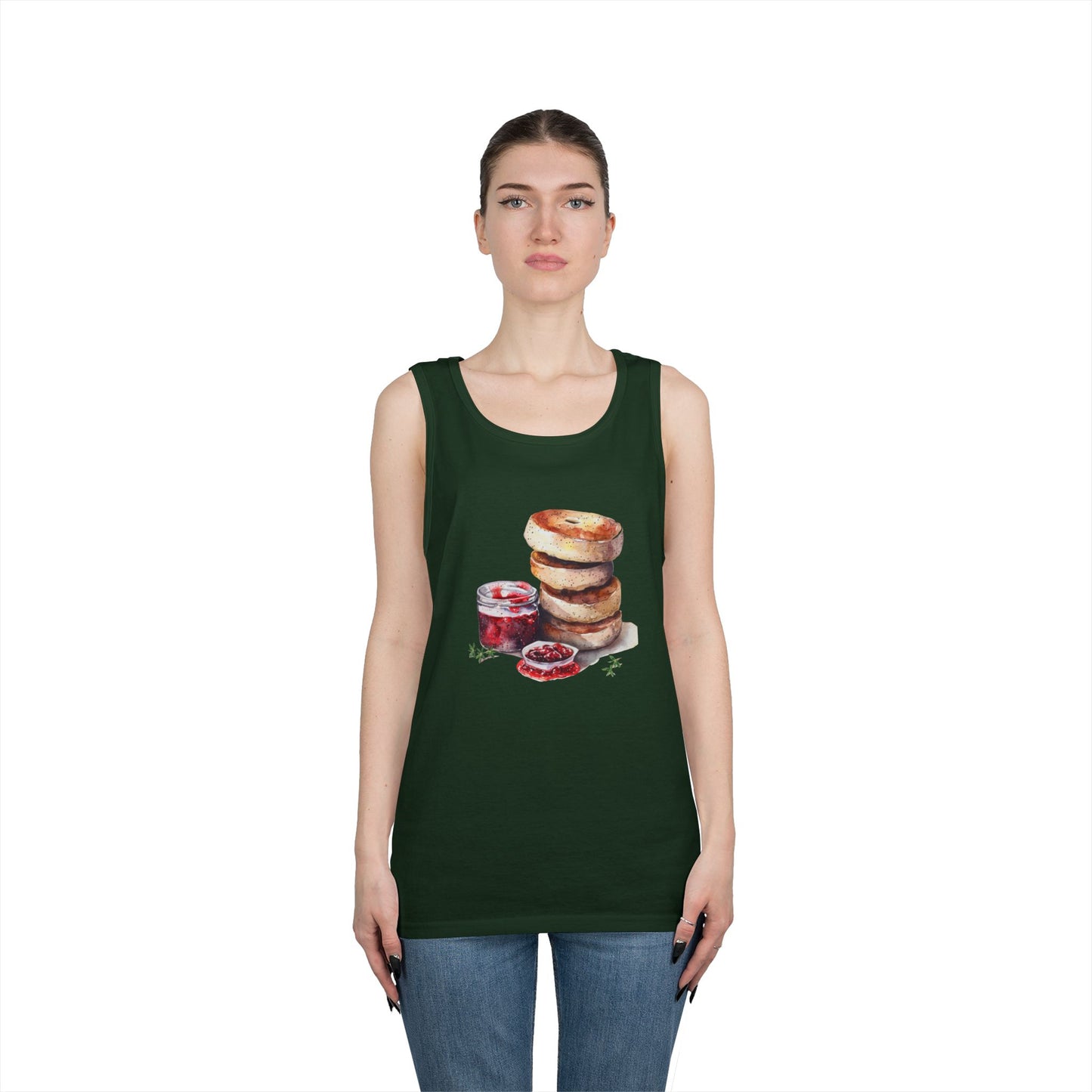 Unisex Heavy Cotton Tank Top - Watercolor Culinary Art - Food Illustration