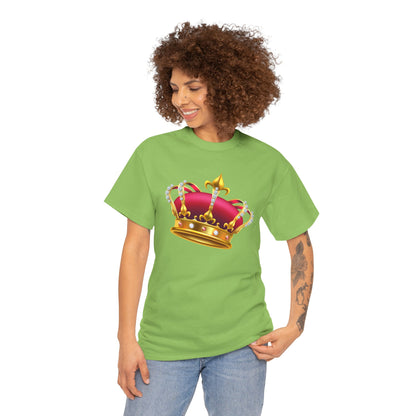 Unisex Heavy Cotton Tee - British Royal Crown Design - Iconic Symbol of Monarchy