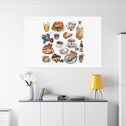 Breakfast Feast Canvas Print, Food Art, Kitchen Decor, Gifting for Food Lovers, Brunch Vibes, Wall Art