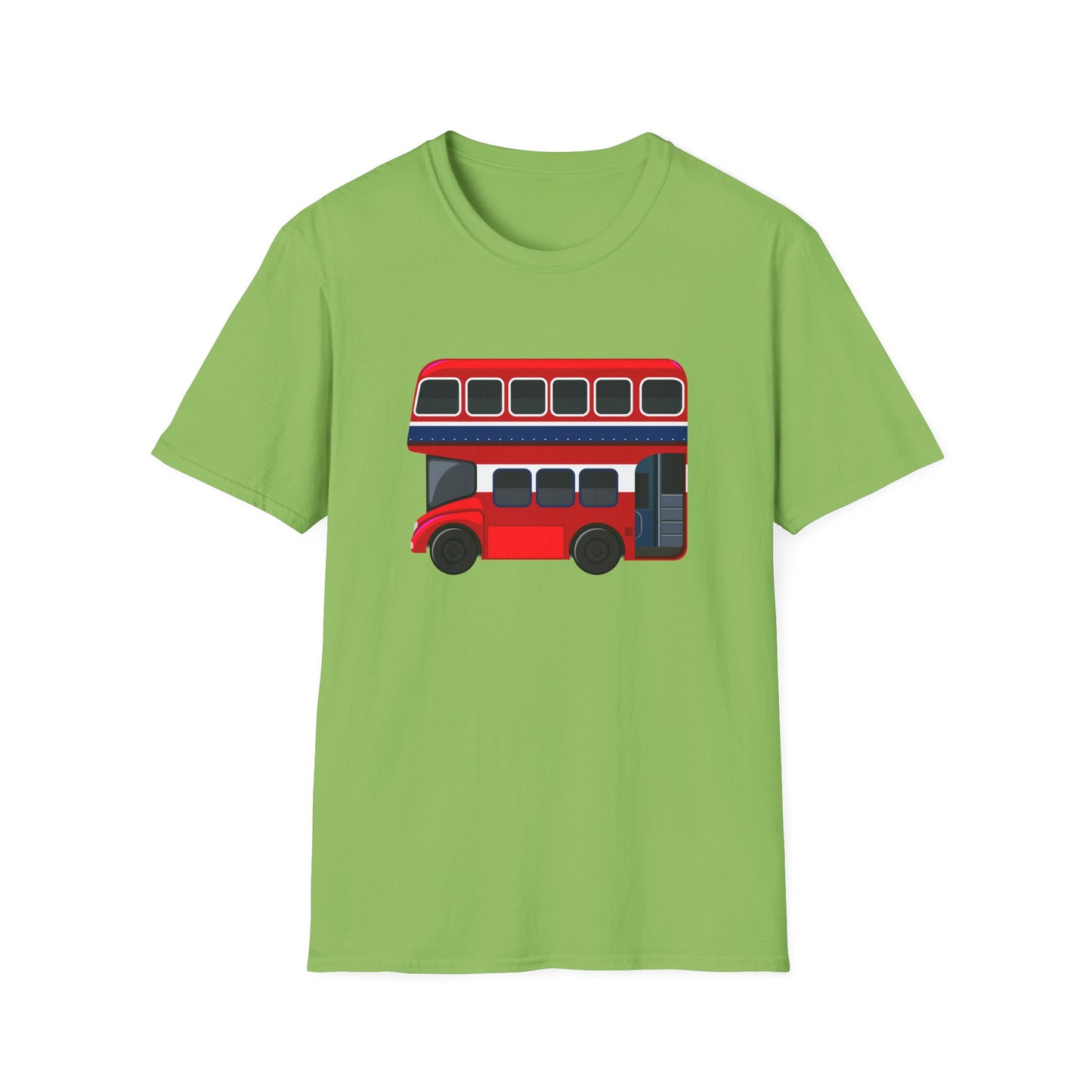London Transport English Bus - Iconic Red Double-Decker Versatile Unisex Softstyle T-Shirt