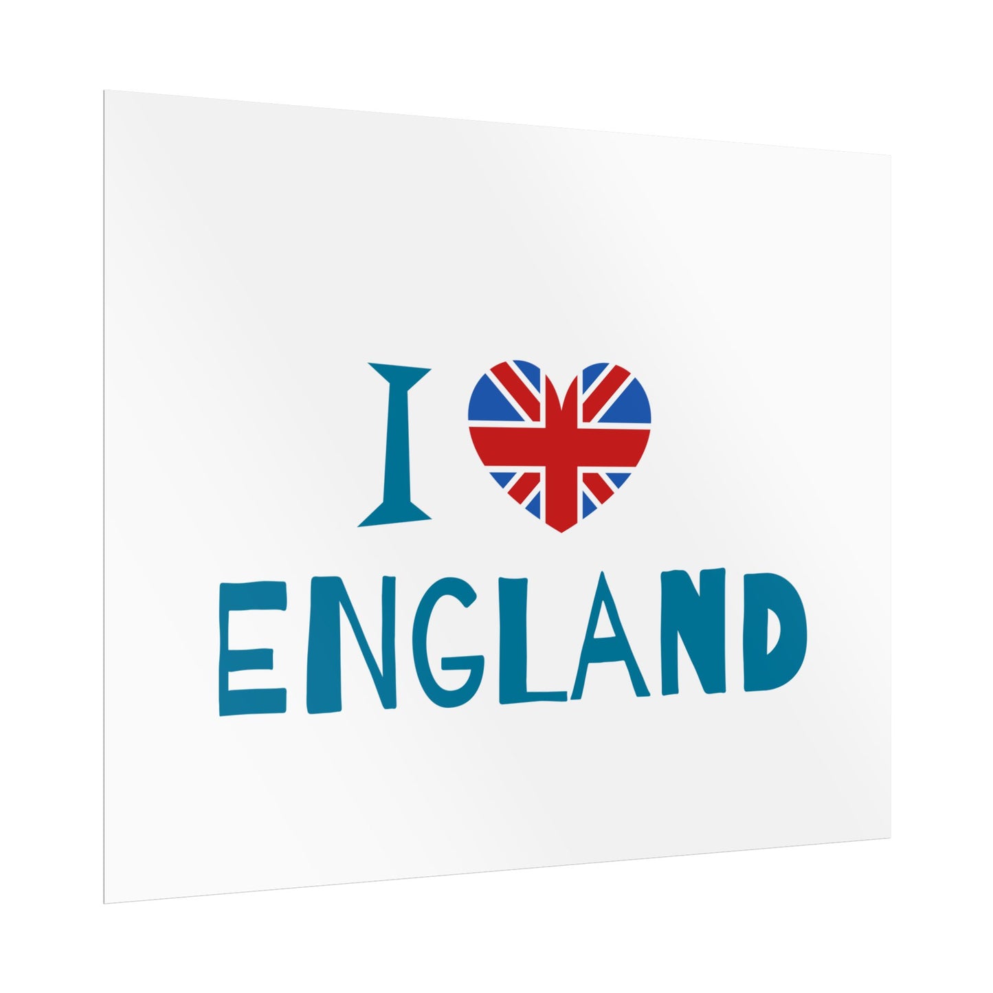 I Love England Rolled Poster - UK Travel Decor, Gift for Britains, Wall Art for Home, London Souvenir, Love England