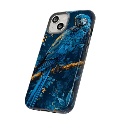 Tough Cases - Vibrant Blue Parrot Phone Case, Tropical Bird Phone Cover, Nature Lover Gift, Eco-Friendly Accessories, Unique Wildlife Decor