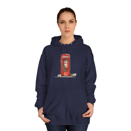 Unisex College Hoodie - Iconic British Public Telephone