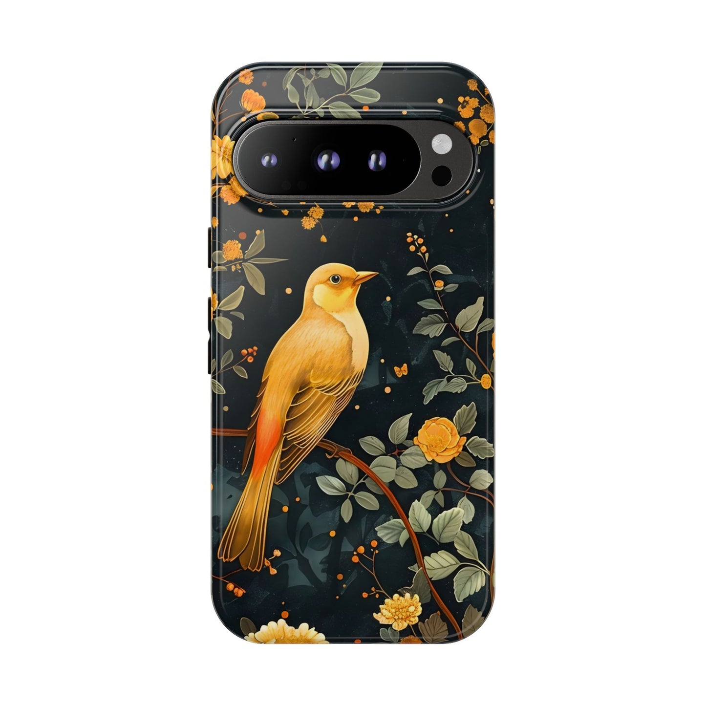 Floral Phone Case, Tough Cases with Bird Design, Nature Lover Gift, Stylish Protection, Birthday Present, Floral Phone Cover