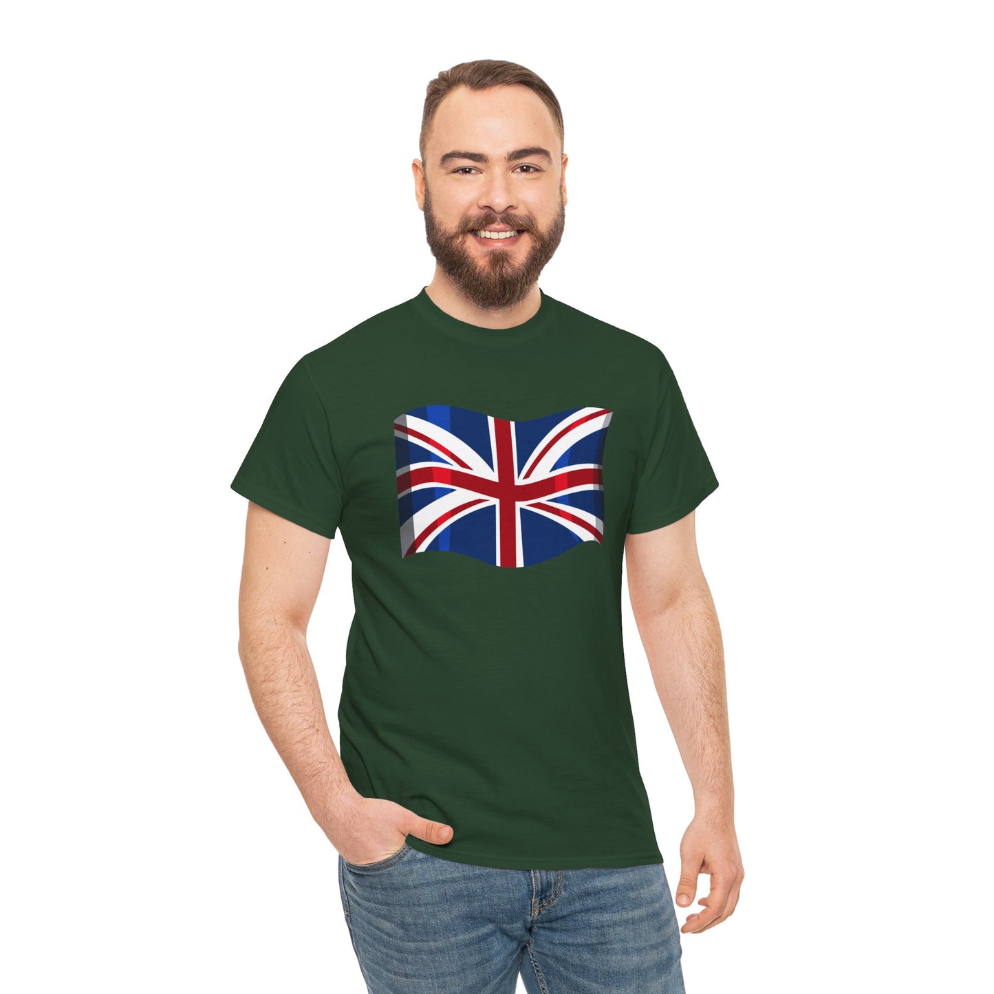 Unisex Heavy Cotton T-Shirt - Classic UK Flag Design