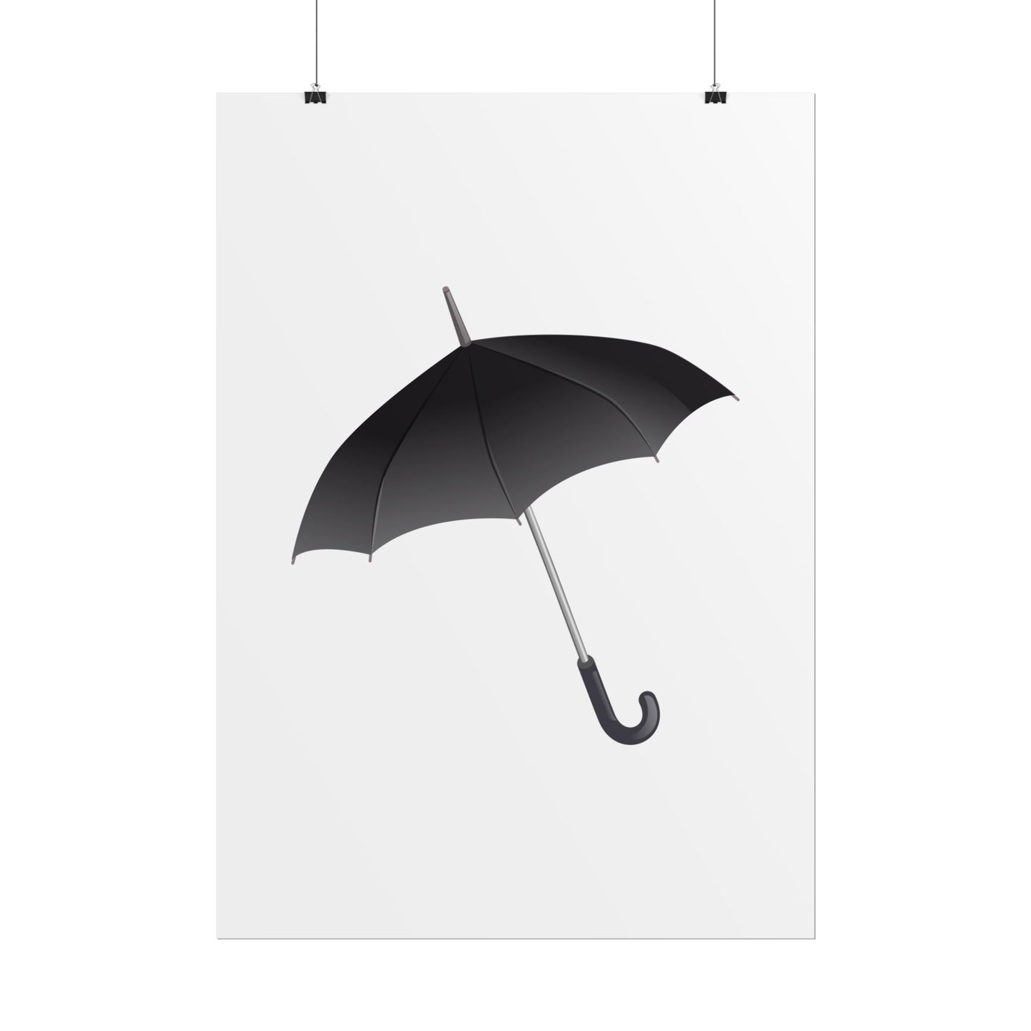 Minimalist Umbrella Wall Art, Chic Home Decor Print, Stylish Poster, Rental Friendly Artwork, Black Umbrella Decor