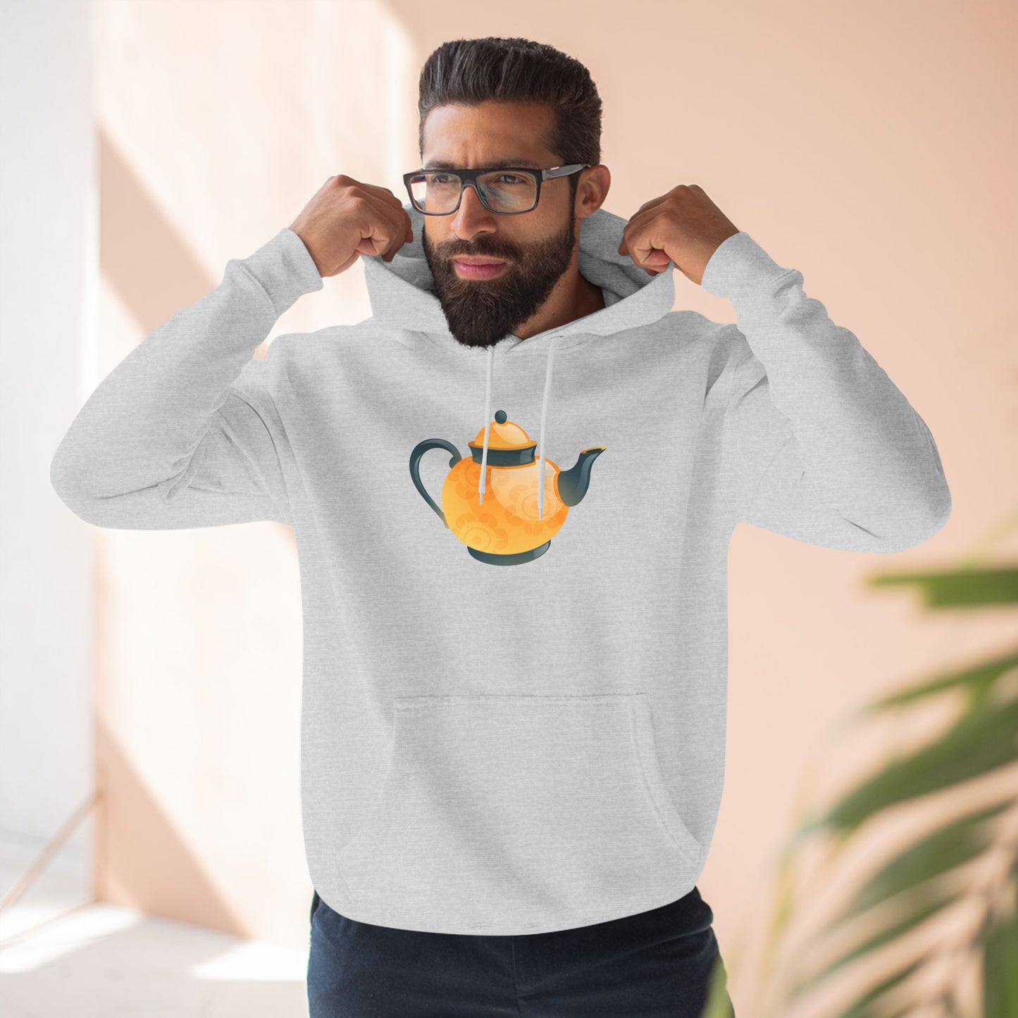 Three-Panel Fleece Hoodie - Trendy British Tea Kettle
