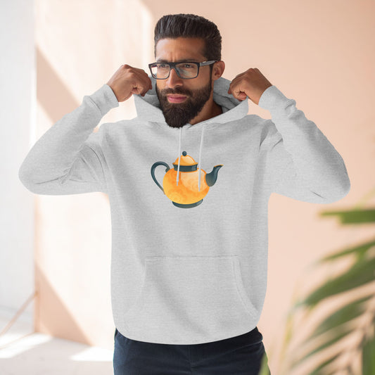 Three-Panel Fleece Hoodie - Trendy British Tea Kettle