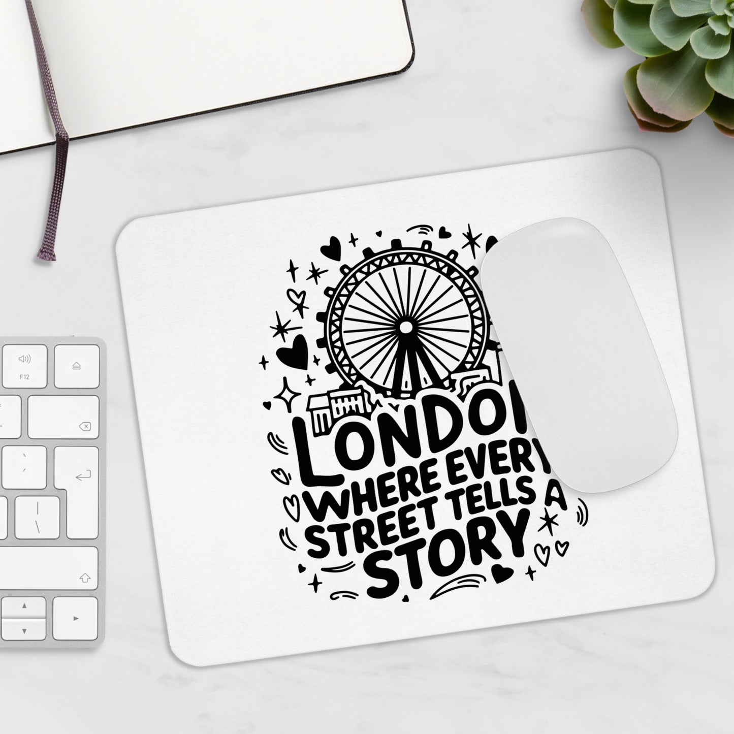 London Themed Mouse Pad, UK Travel Gift, Office Decor, Gaming Accessories, Unique Desk Gift, Personalized Mouse Mat