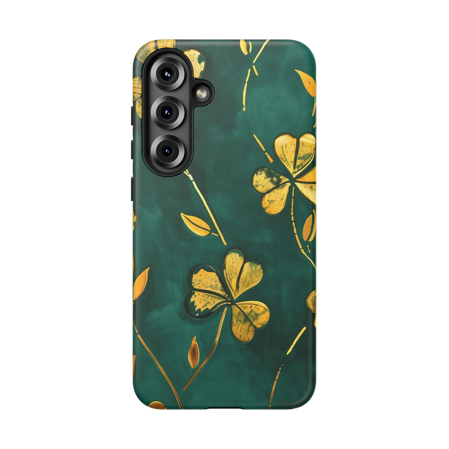 Floral Phone Case with Gold Accents, Tough Phone Cover, Stylish Phone Protector, Unique Gift for Her, Nature Lover Accessory