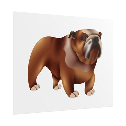 Bulldog Rolled Poster Art | Dog Lover’s Wall Decor | Unique Gift for Pet Owners | Living Room or Office Decor