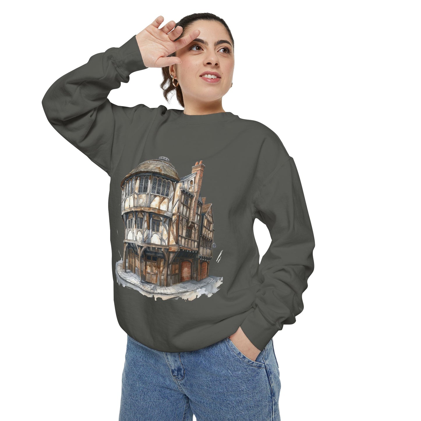 Unisex Garment-Dyed Sweatshirt - A Pint of Britain - Iconic Pub Culture