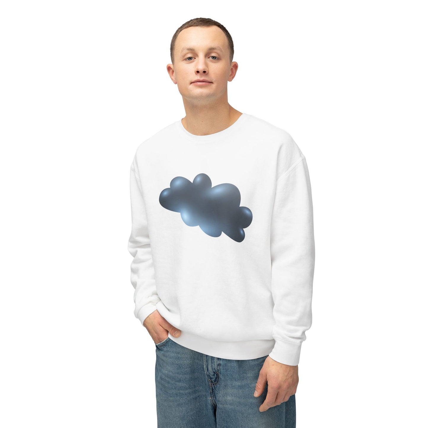 Unisex Lightweight Crewneck Sweatshirt - Serene Cloudscape - Dreamy Cloud