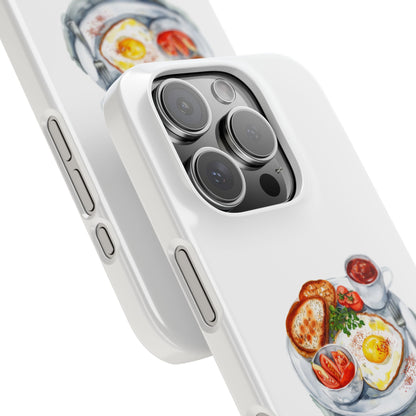 Breakfast Lover Slim Phone Cases, Cute Food Phone Accessories, Coffee Morning Aesthetic, Gift for Foodies, Kitchen Decor Cases