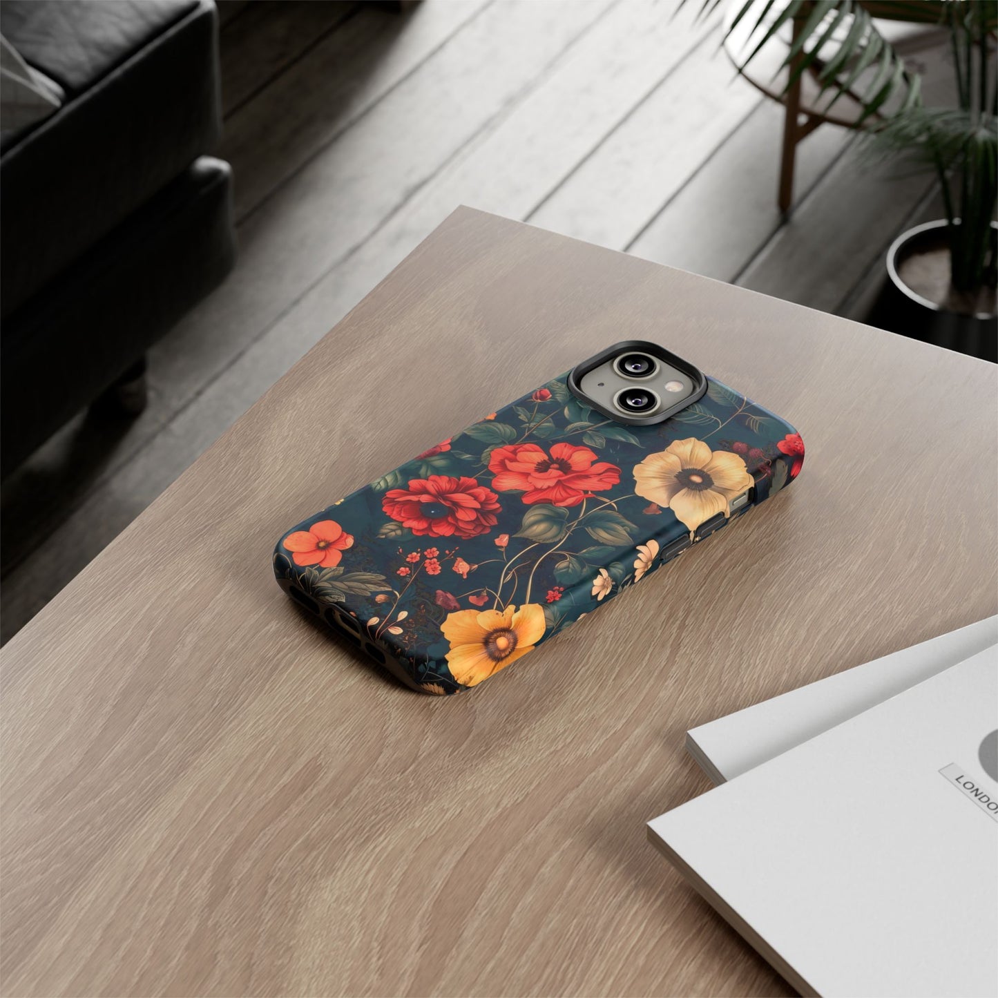Floral Phone Case, Tough Cases, Flower Motif, Protective Cover, Gift for Her, Floral Design, Spring Accessory
