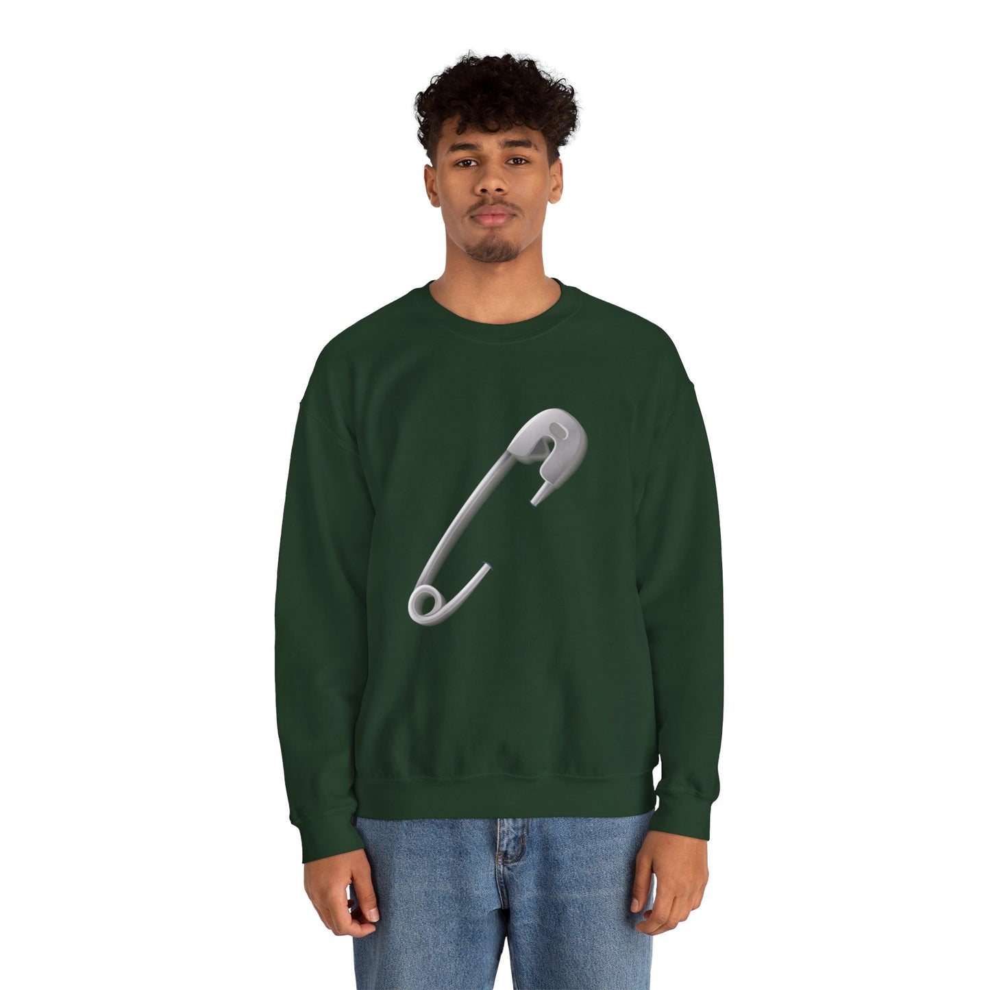 Unisex Heavy Blend™ Crewneck Sweatshirt Classy - Minimalist Safety Pin