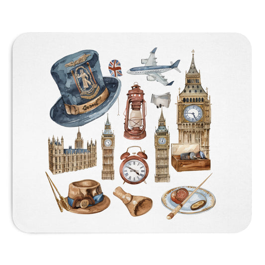 Vintage London Mouse Pad, London-themed Desk Accessory, Unique Office Gift, Travel Lover Art, Home Office Decor
