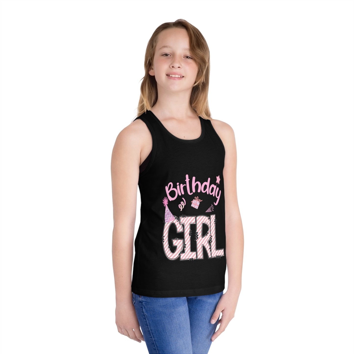 Birthday Girl Jersey Tank Top for Kids - Fun Party Wear