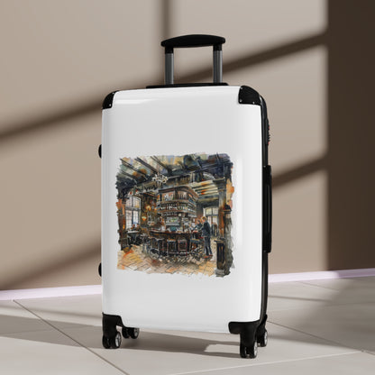 Cozy British Pub Sketch  Suitcase
