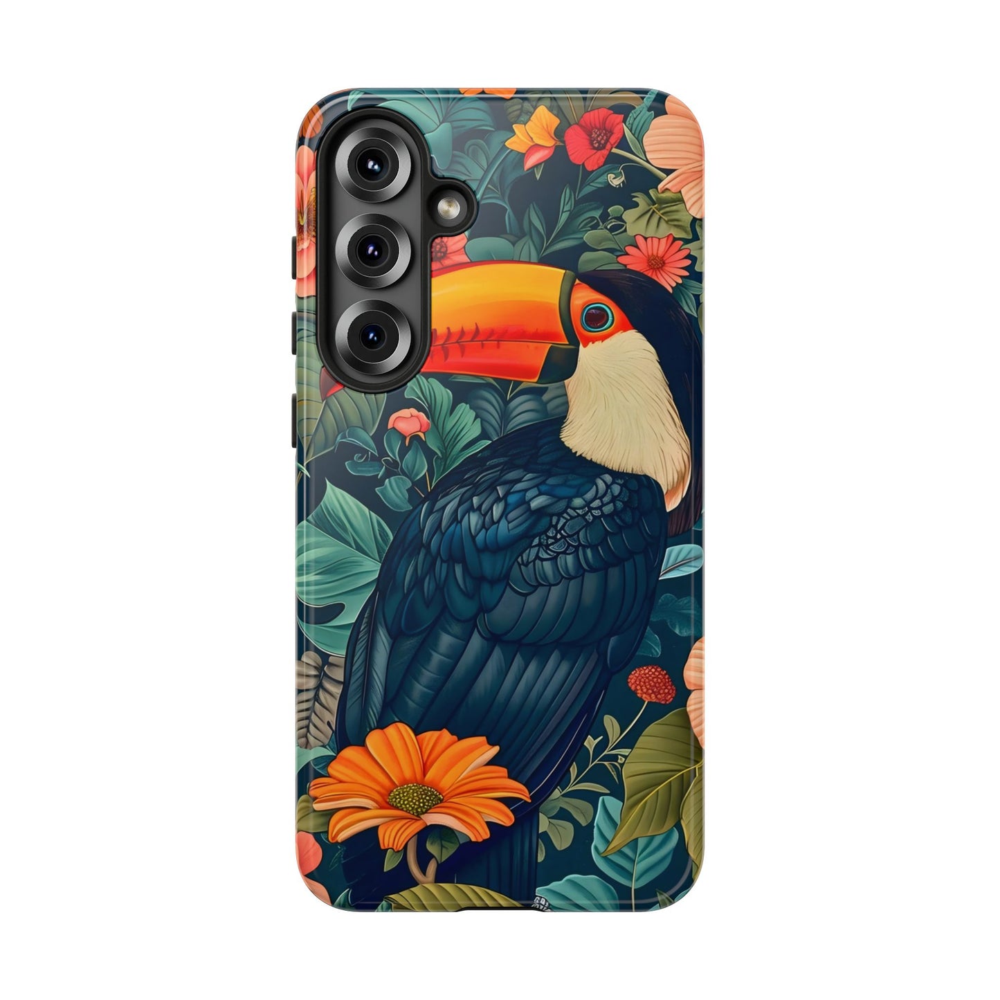 Tropical Toucan Phone Case - Cute Animal Design, Nature Lover Gift, Floral Pattern, Bird Lover Accessory, Summer Vibes