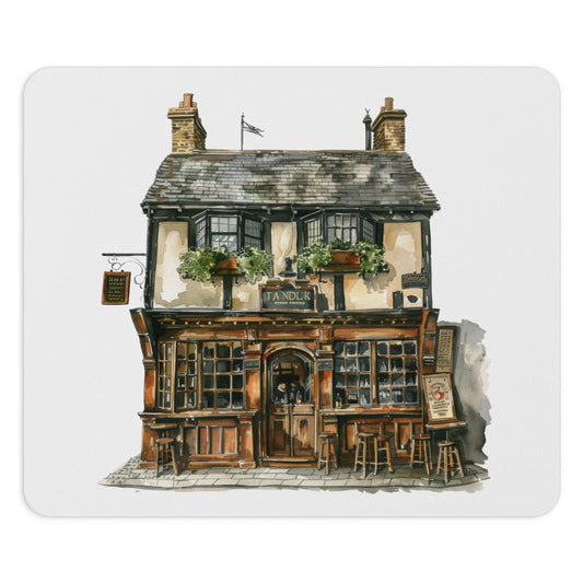 Charming Vintage Pub Mouse Pad, Rustic Desk Accessory, Office Decor, Perfect Gift for Home Office, Gamer, or Pub Lover