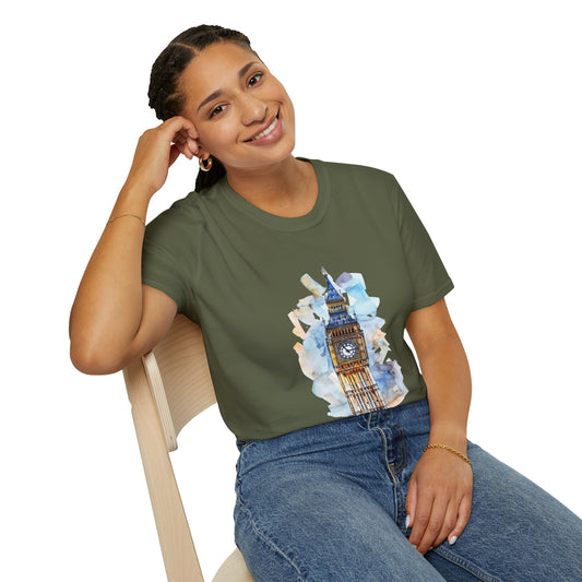 Unisex Softstyle T-Shirt - Towering Time - Big Ben and British Heritage
