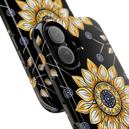Floral Phone Case with Mandala Design, Tough Cases for iPhone & Samsung, Boho Style, Gift for Her, Unique Accessories