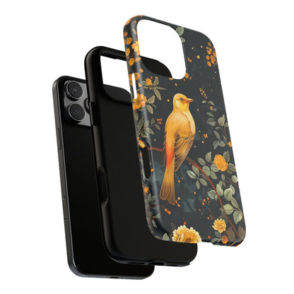 Floral Phone Case, Tough Cases with Bird Design, Nature Lover Gift, Stylish Protection, Birthday Present, Floral Phone Cover