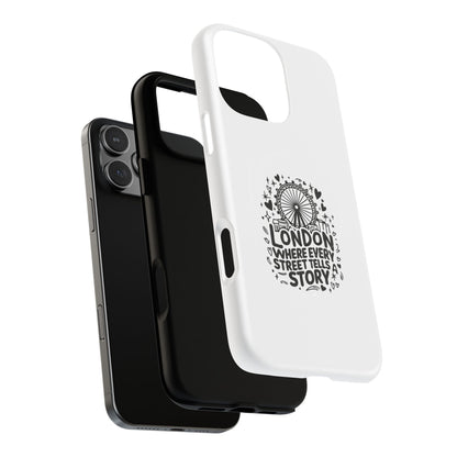 London Story Magnetic Phone Case, Tough Phone Cover, Gift for Travel Lovers, Unique London Souvenir, Storytelling Phone Accessory